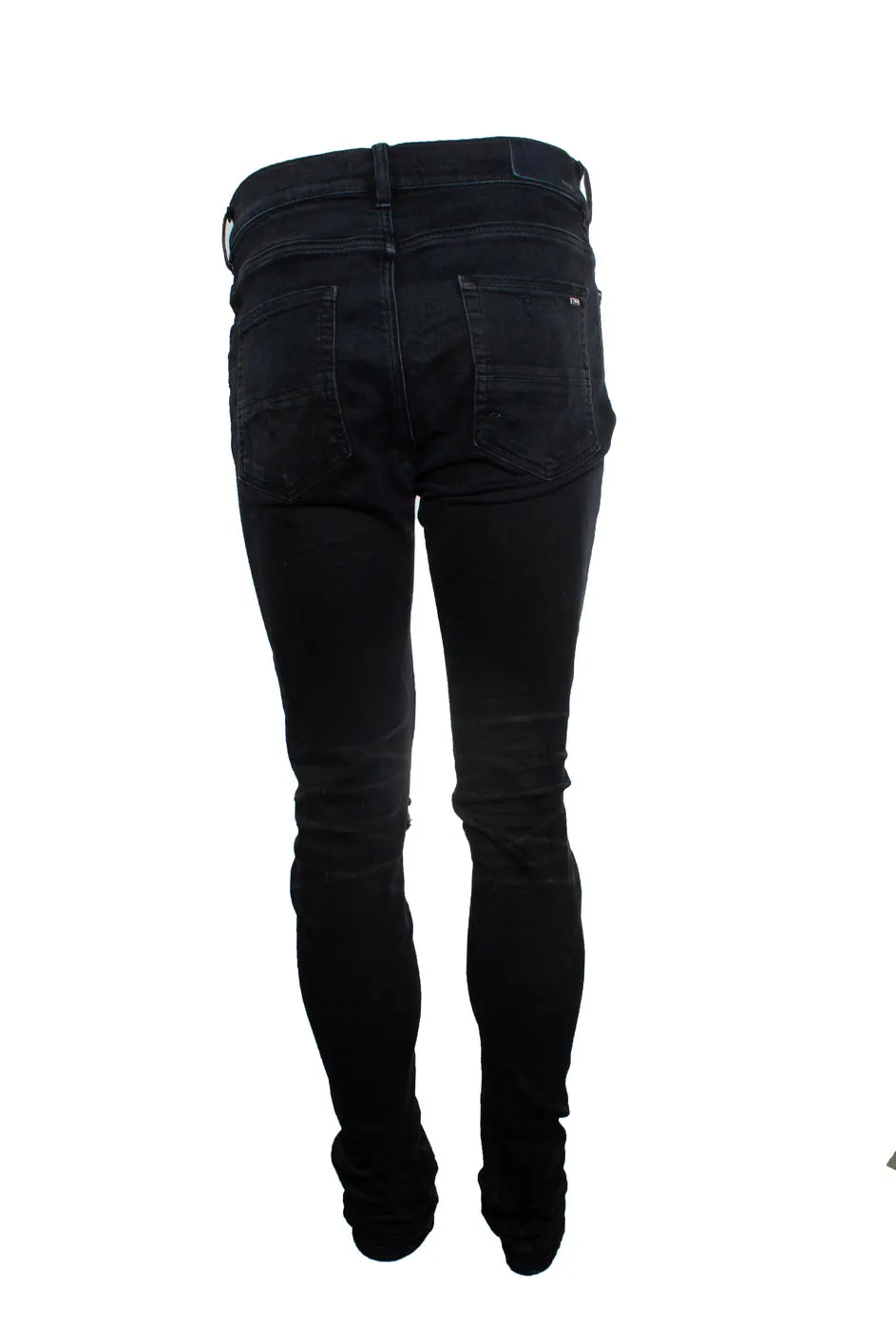 black distressed jeans