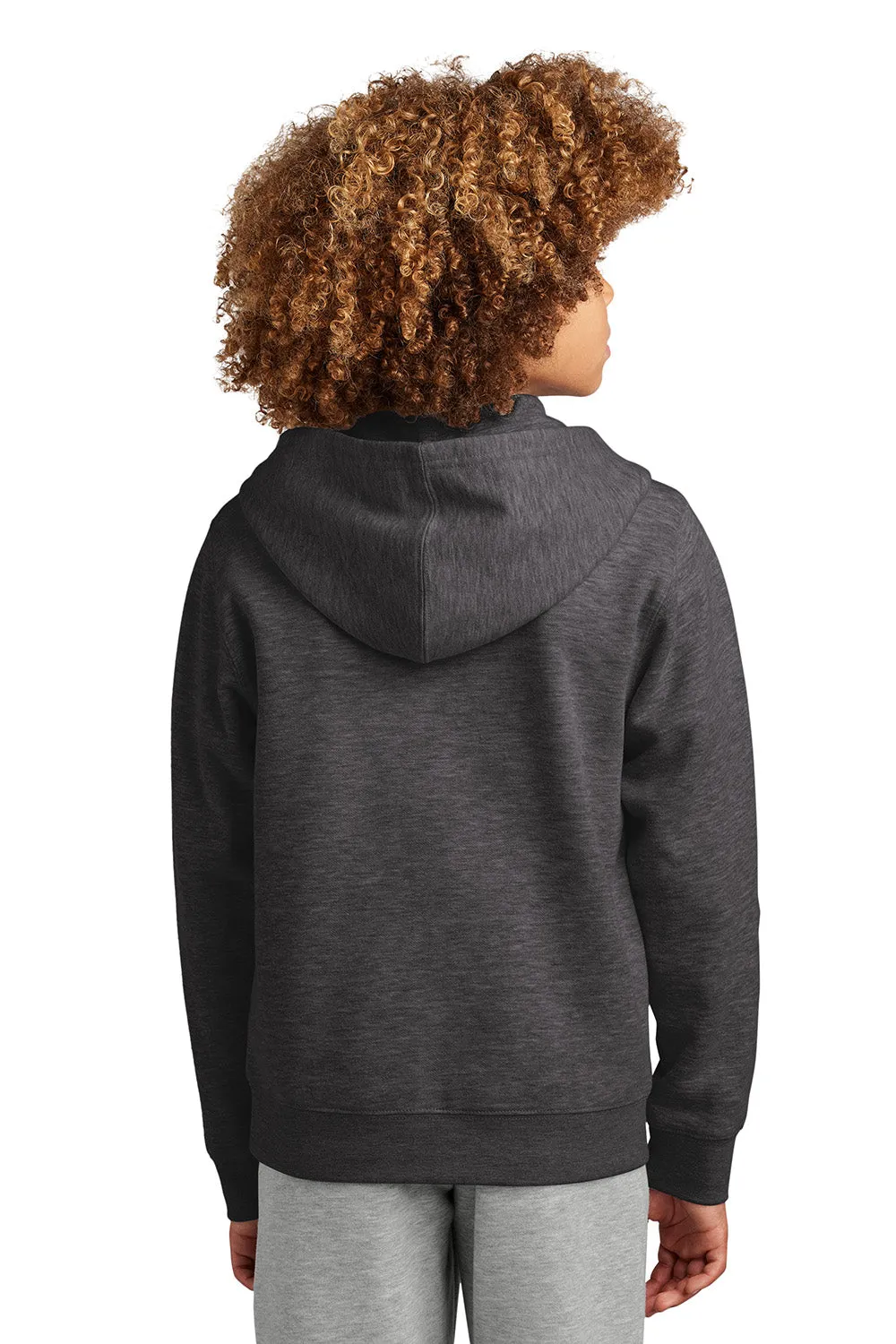 District Youth V.I.T. Fleece Full Zip Hooded Sweatshirt Hoodie w/ Pockets - Heather Charcoal Grey